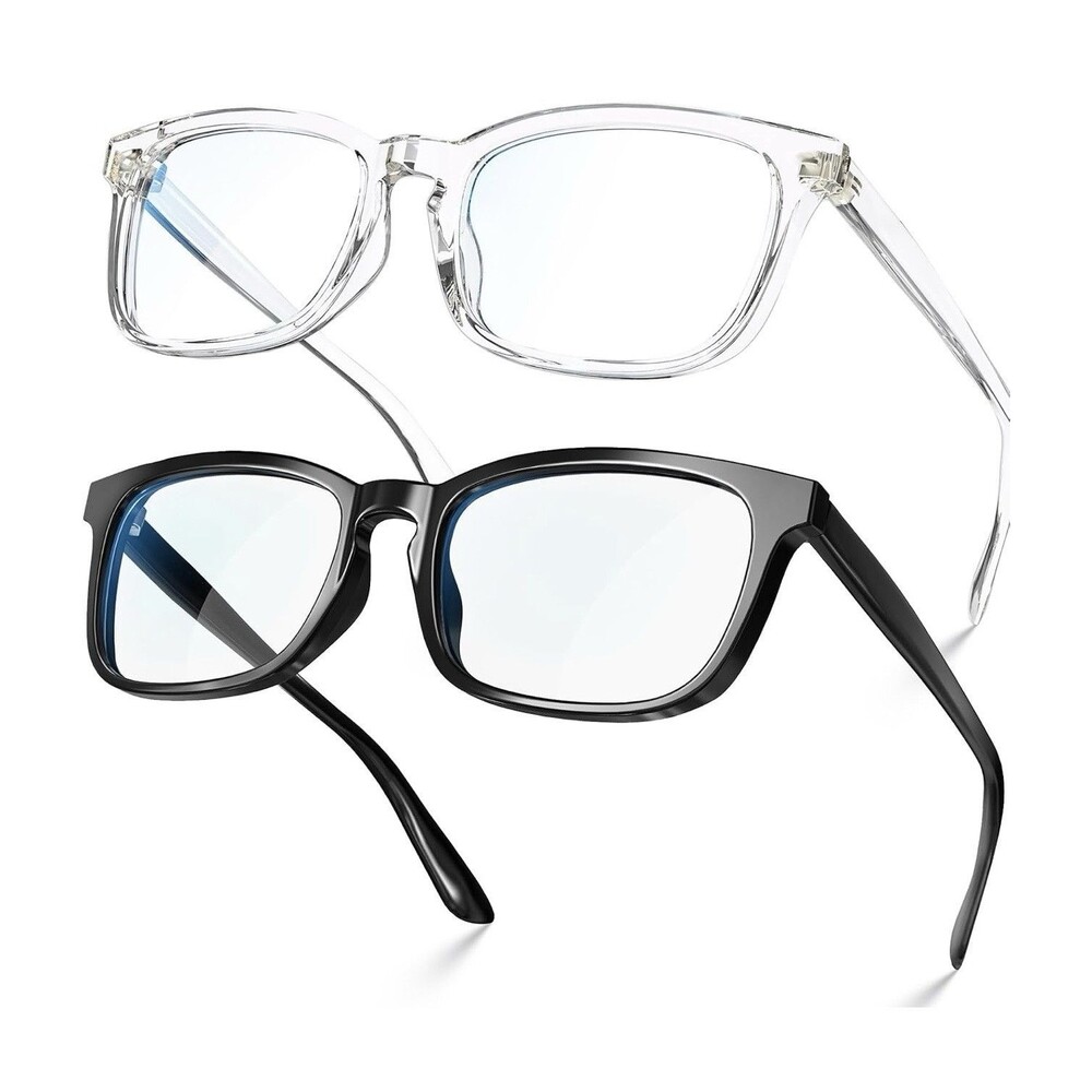 VisoOne Blue Light Blocking Glasses 2pk Montana Black/Clear Acrylic Frame Adult